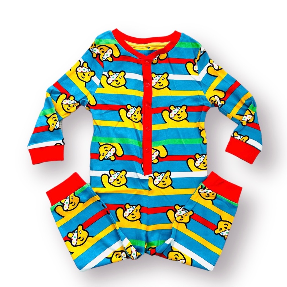 EUC George BBC Mascot Pudsey Bear Sleeper 
Size 1.5-2 Years